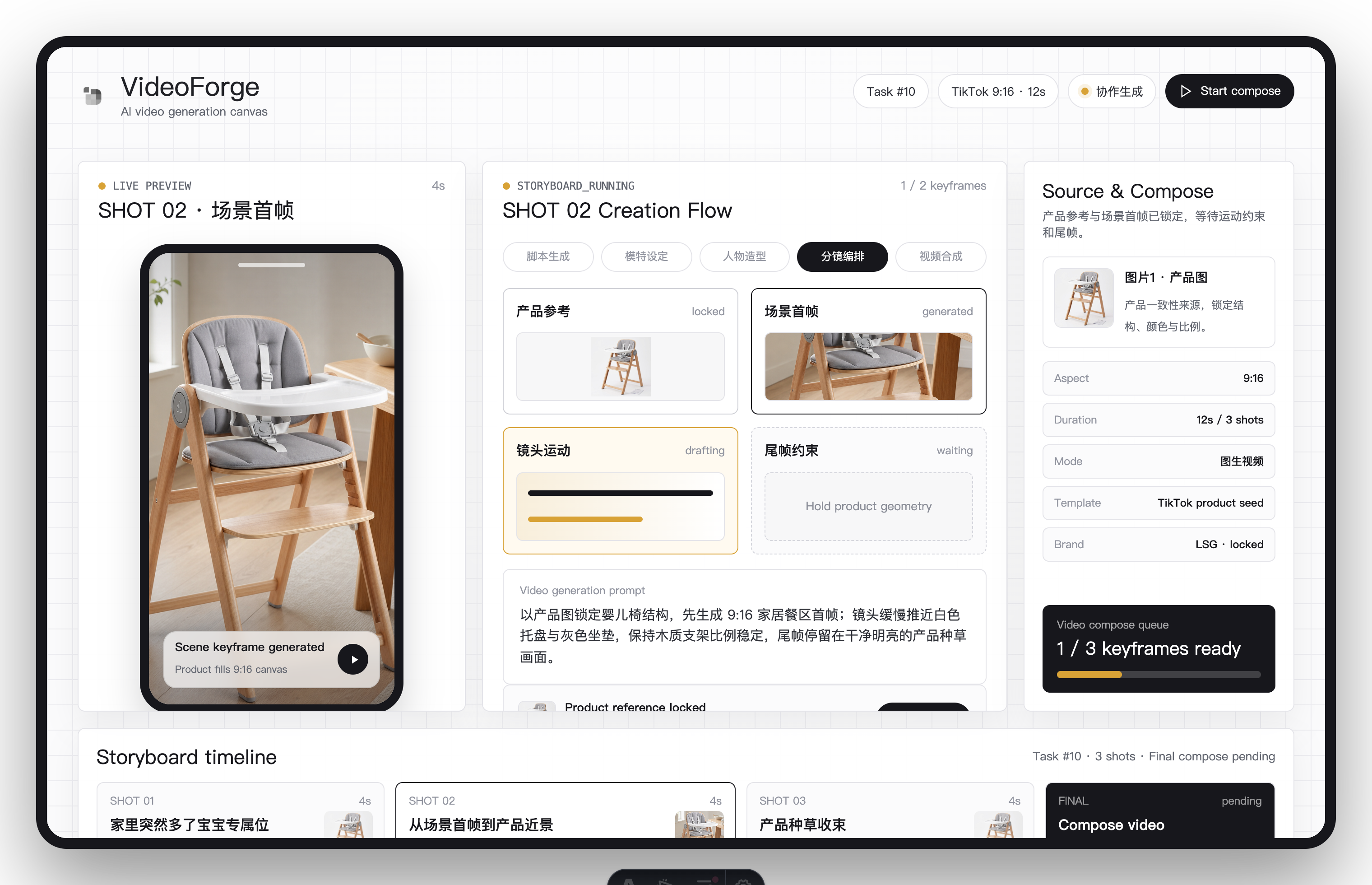 VideoForge · 商品视频生成